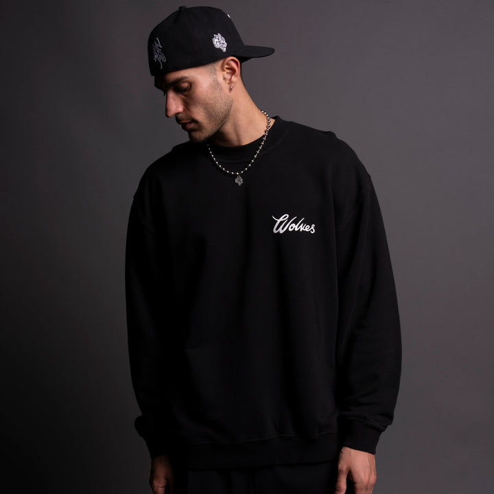 Renowned "Vintage London" Crewneck in Black