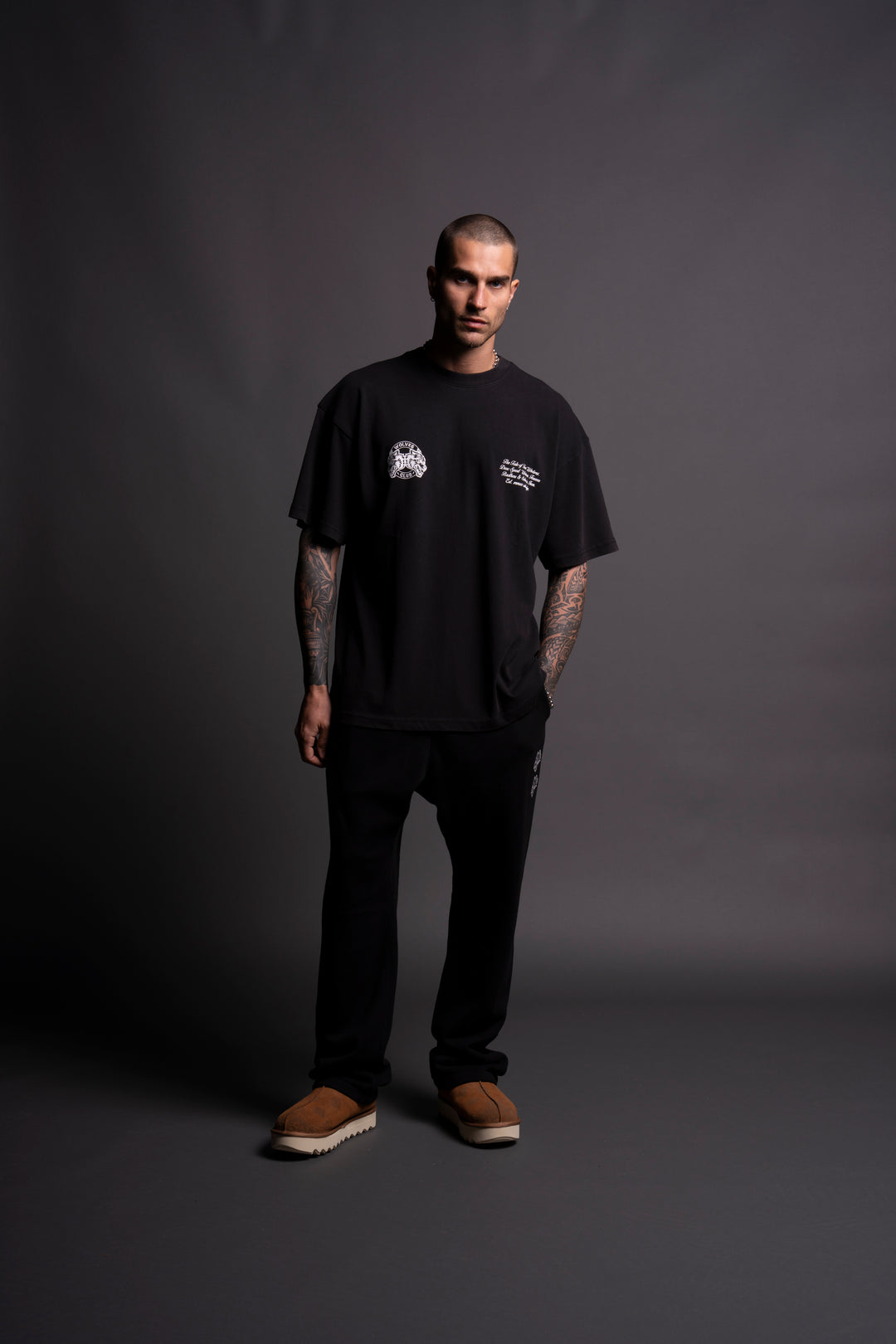 Outside "Premium Vintage" Oversized Tee in Black