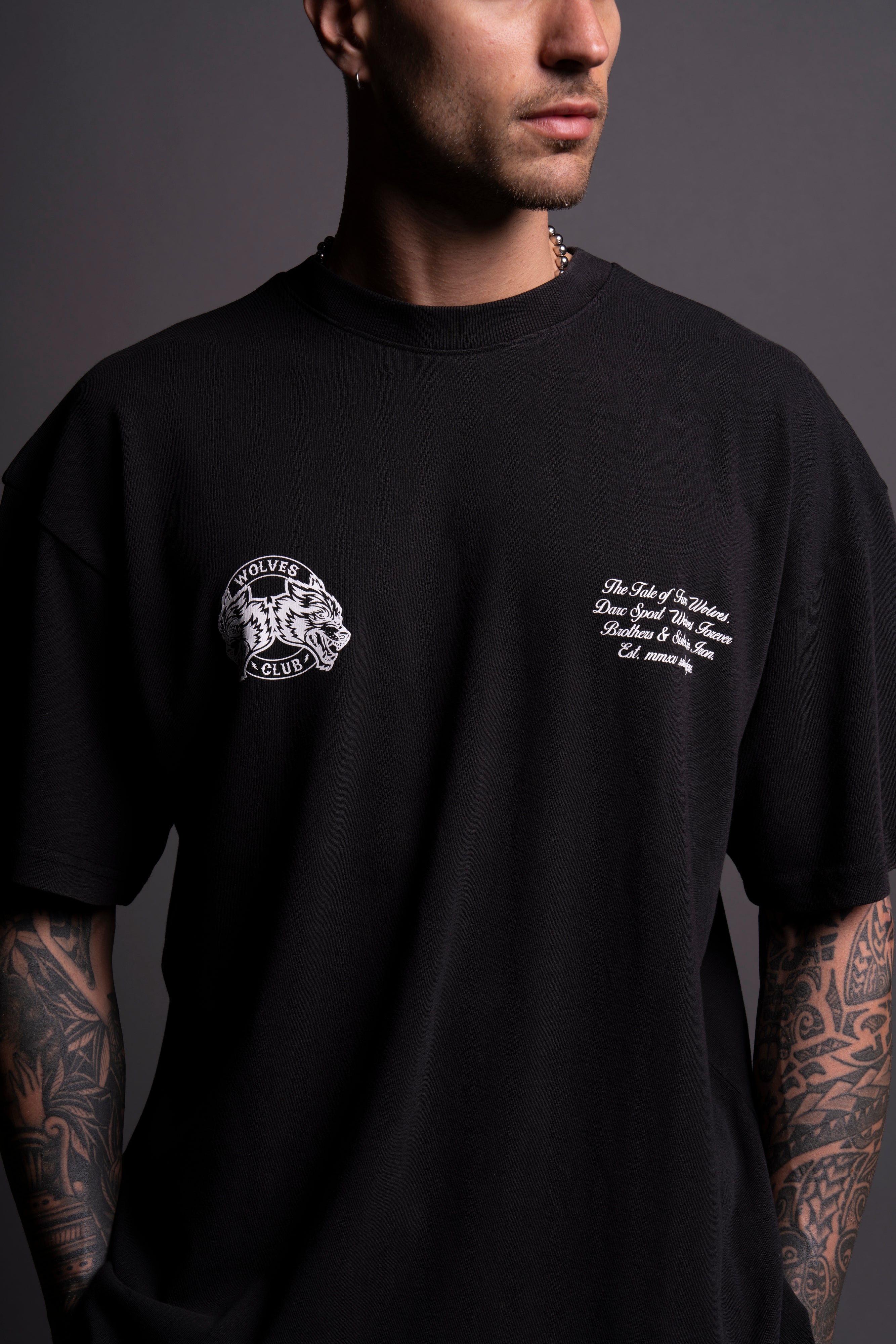 Outside "Premium Vintage" Oversized Tee in Black