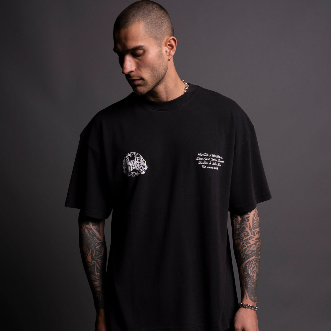 Outside "Premium Vintage" Oversized Tee in Black