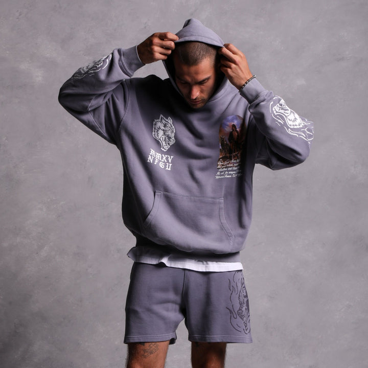 Fired Up Patch Liam Sweat Shorts in Norse Purple