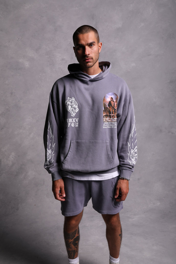 Fired Up Patch Liam Sweat Shorts in Norse Purple