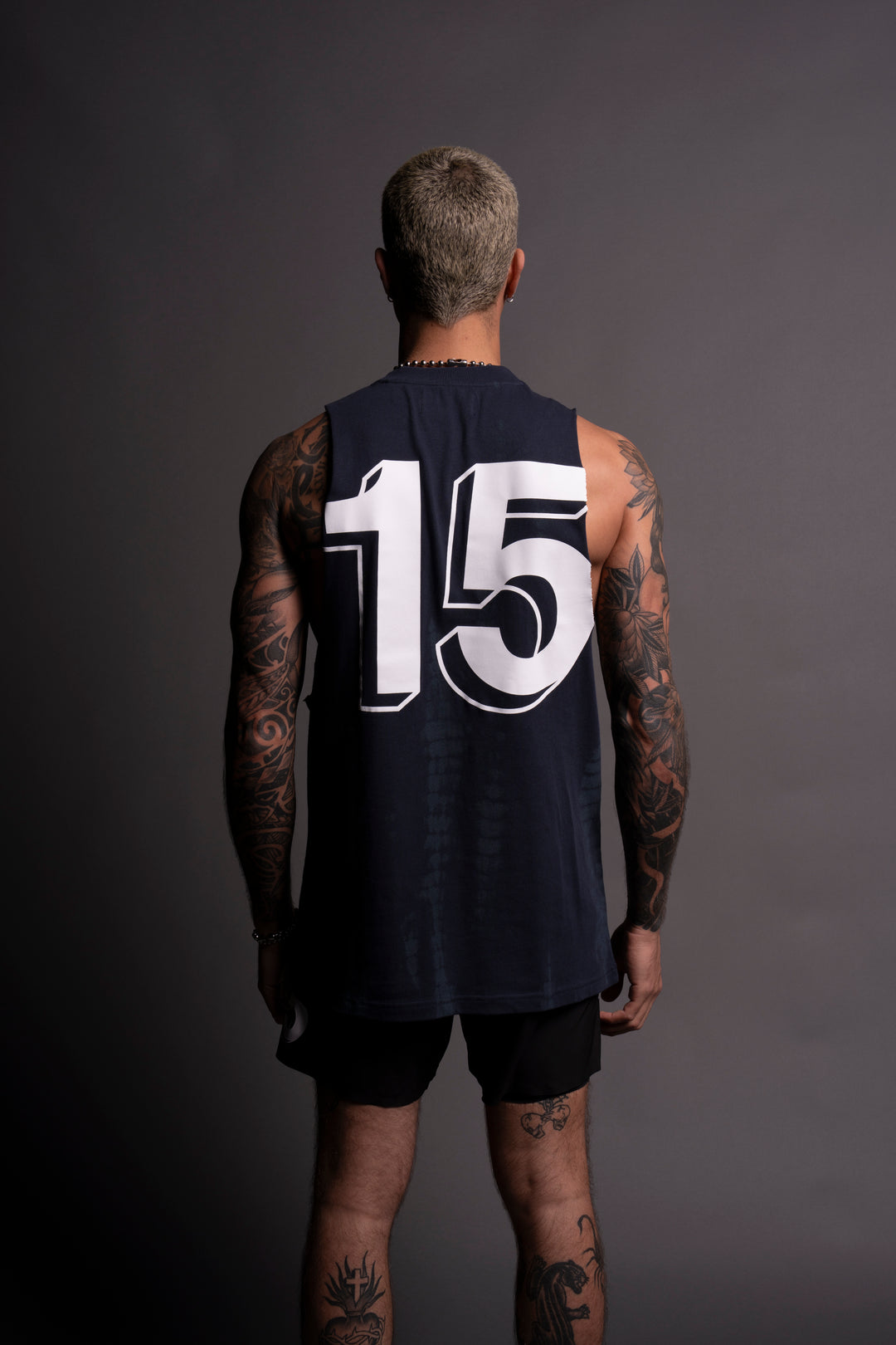Established "Tommy" Muscle Tee in Blue Lagoon Serpent