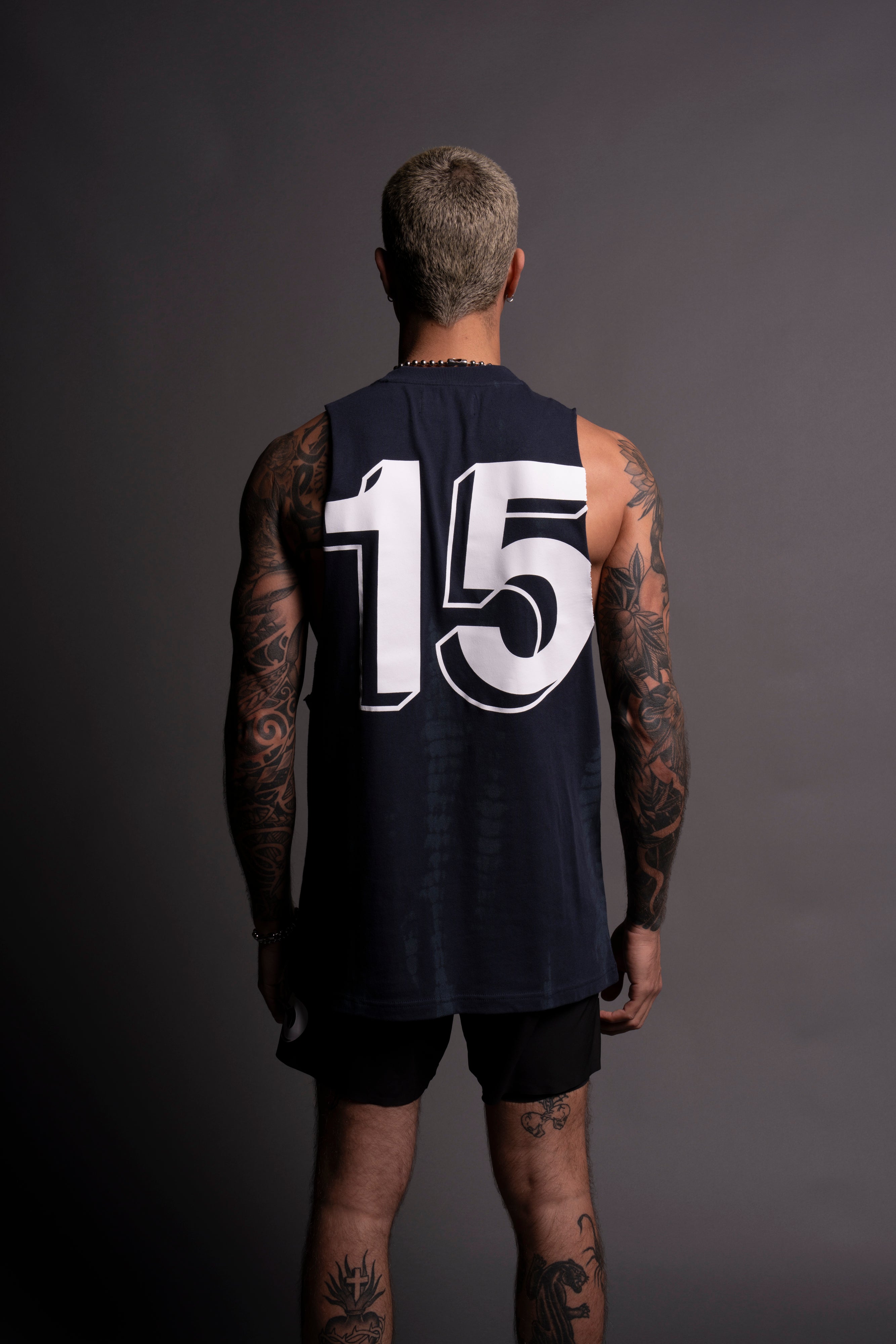Established "Tommy" Muscle Tee in Blue Lagoon Serpent