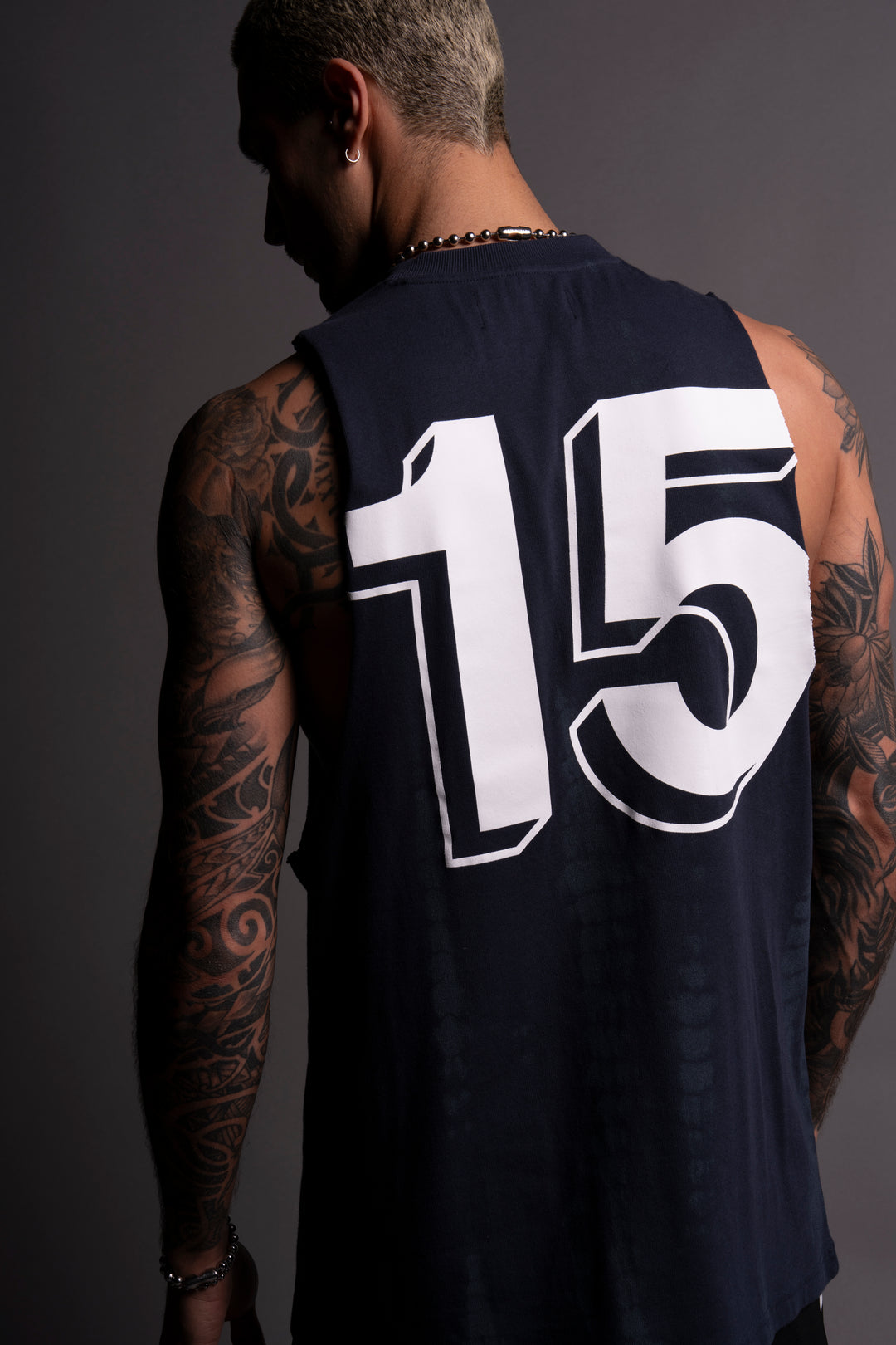 Established "Tommy" Muscle Tee in Blue Lagoon Serpent