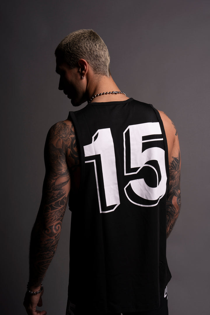 Established "Dry Wolf" (Tommy) Muscle Tee in Black