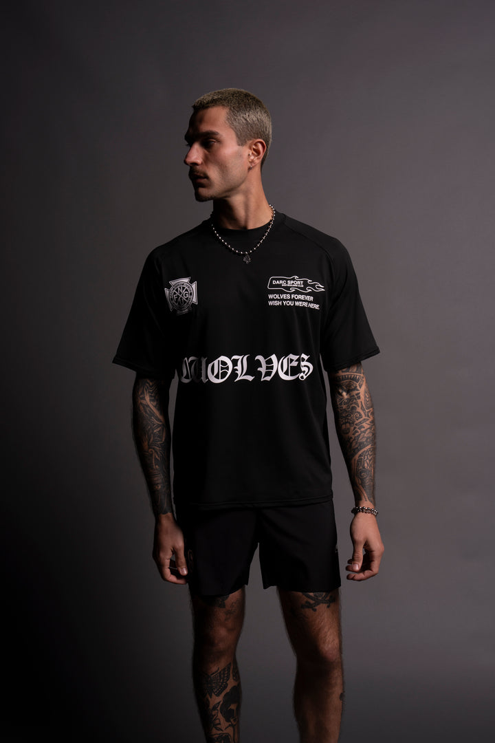 Forged "Dry Wolf" Raglan Tee in Black