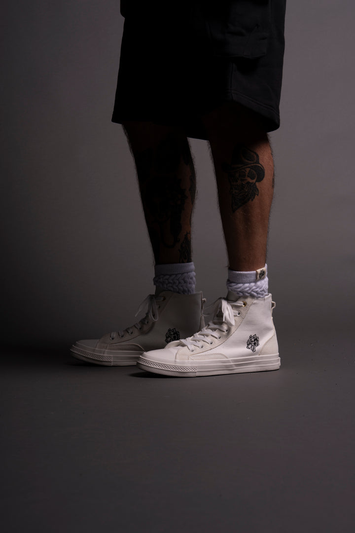 Wolves Forever Sueded Walk 1-DIOS High Top Shoe in Off White