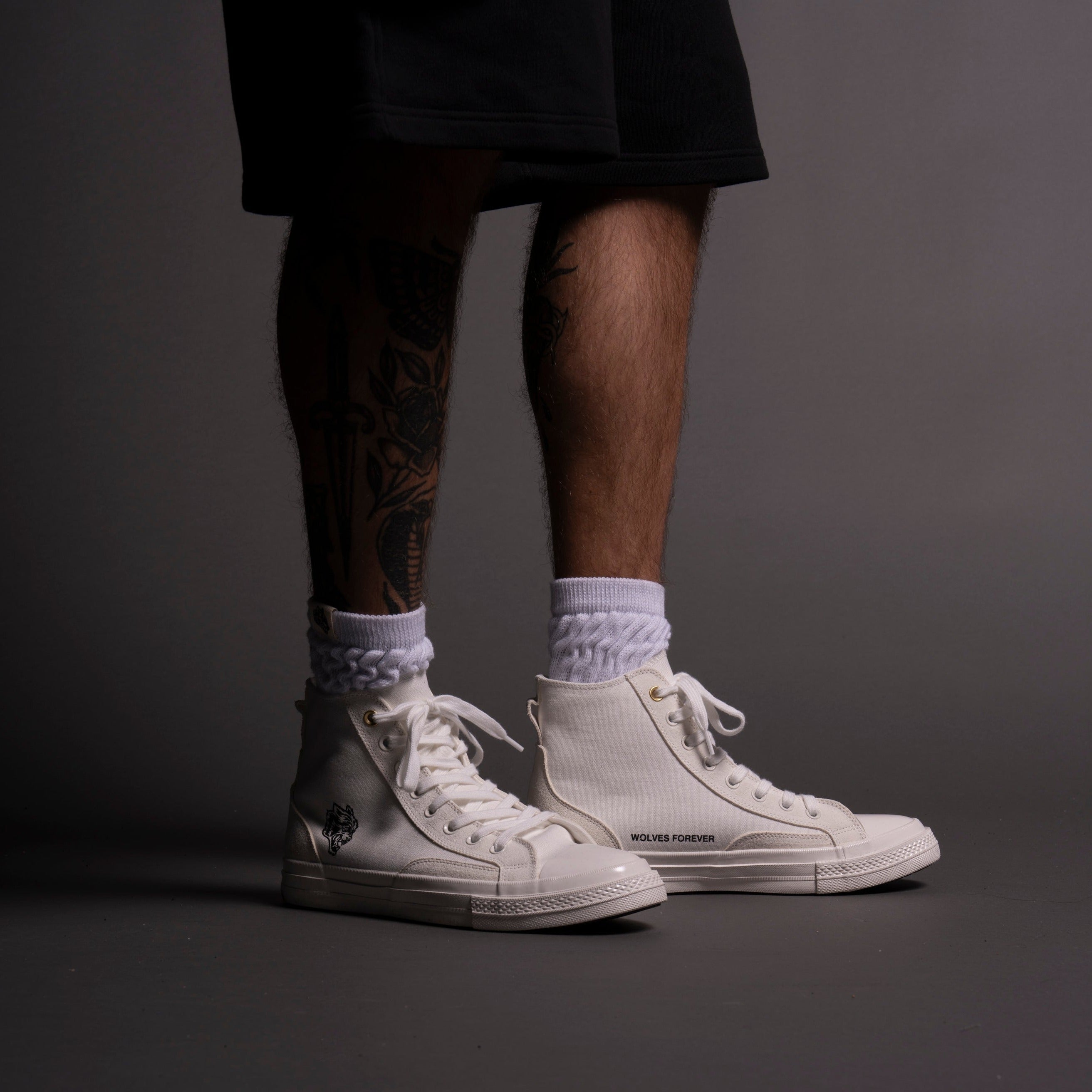 Wolves Forever Sueded Walk 1-DIOS High Top Shoe in Off White