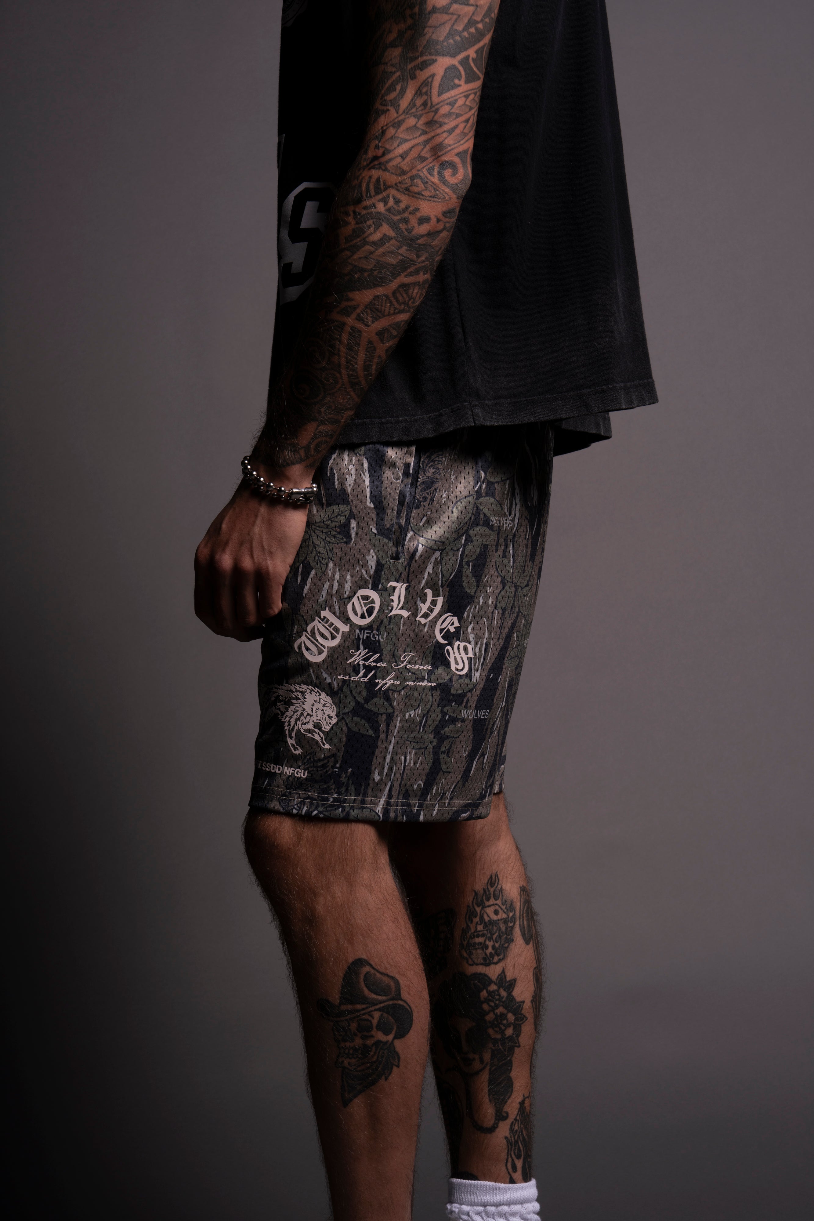Break The Cycle Mesh Shorts in Norse Camo