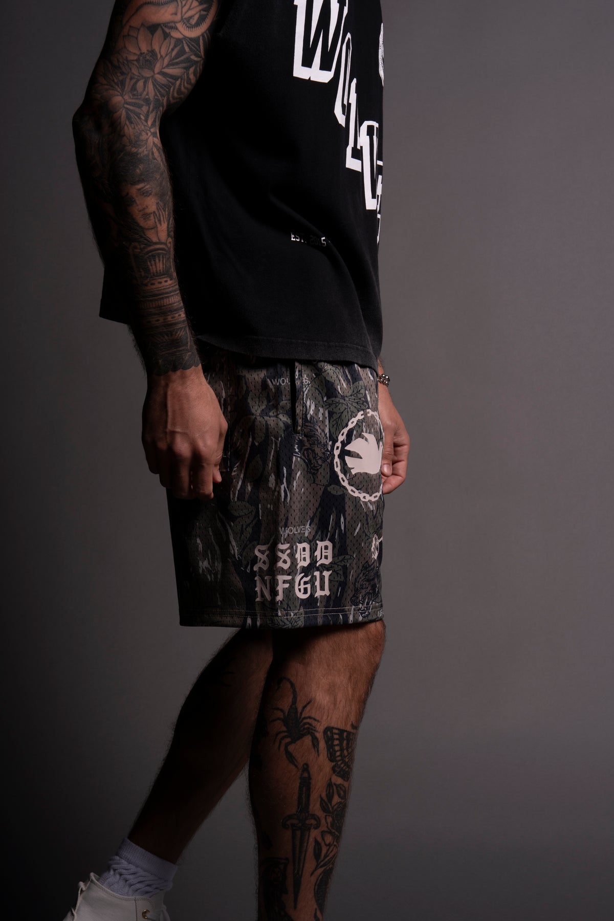 Break The Cycle Mesh Shorts in Norse Camo