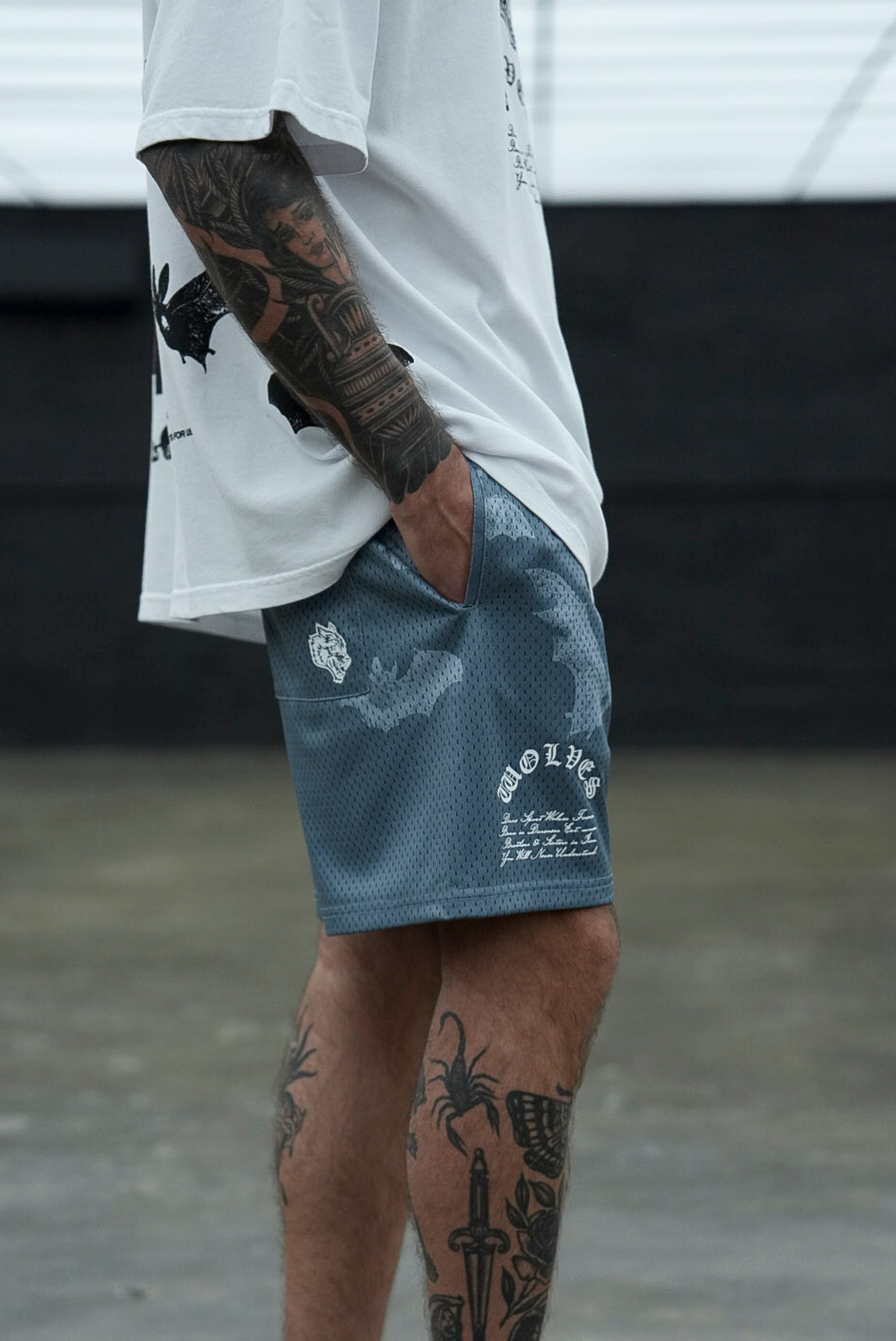 Darc Cave Mesh Shorts in Purple Stone