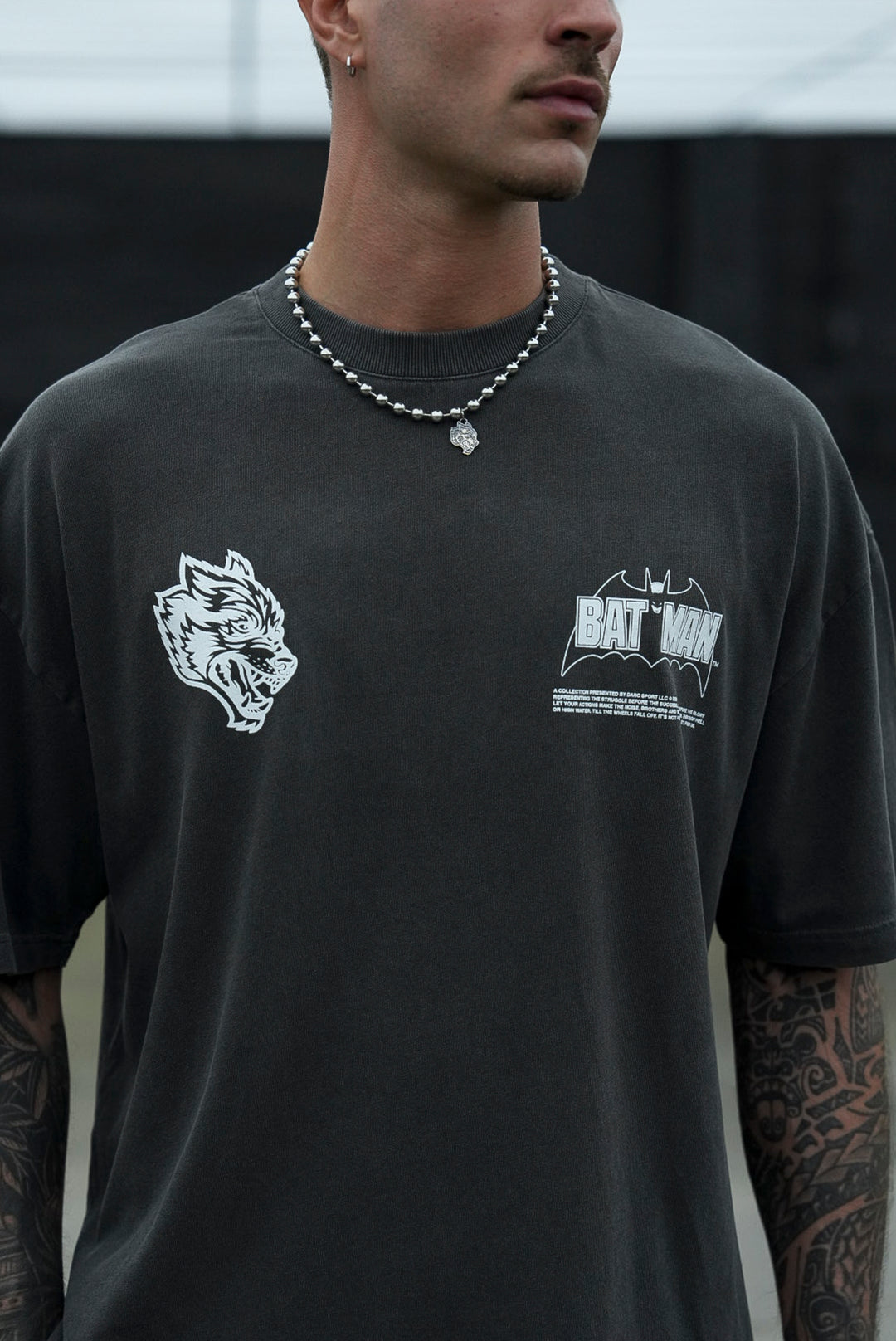 When Darcness Calls "Premium" Oversized Tee in Wolf Gray