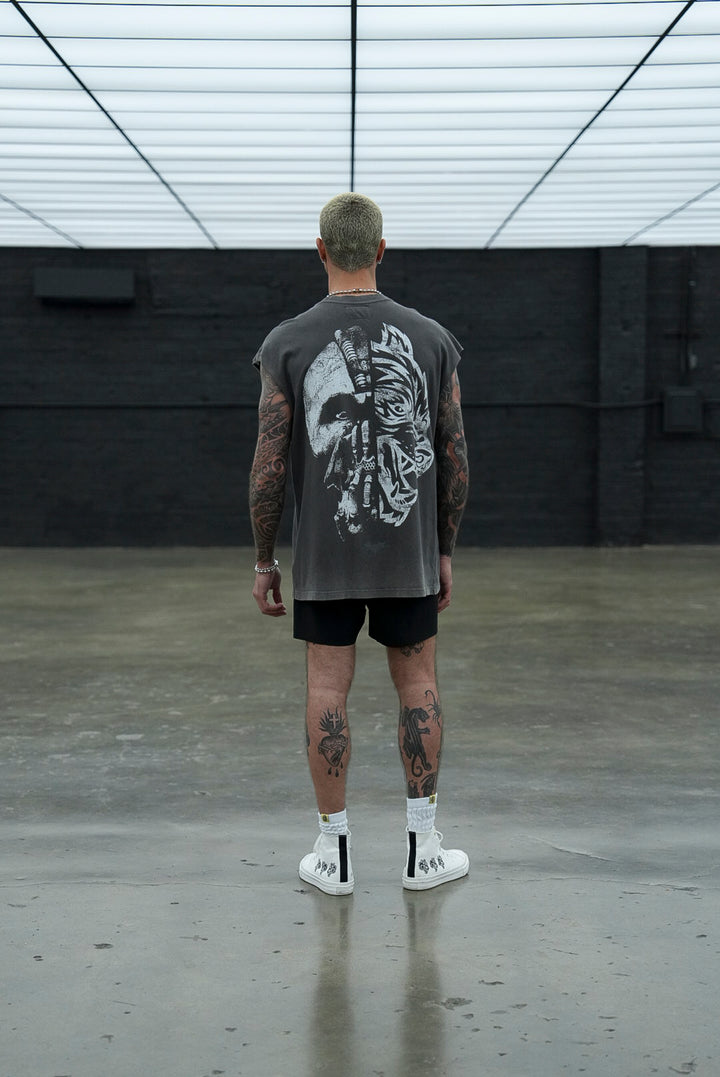 Born In It V2 "Dempsey" Muscle Tee in Wolf Gray