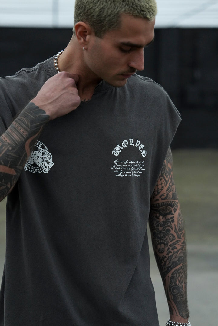 Born In It V2 "Dempsey" Muscle Tee in Wolf Gray