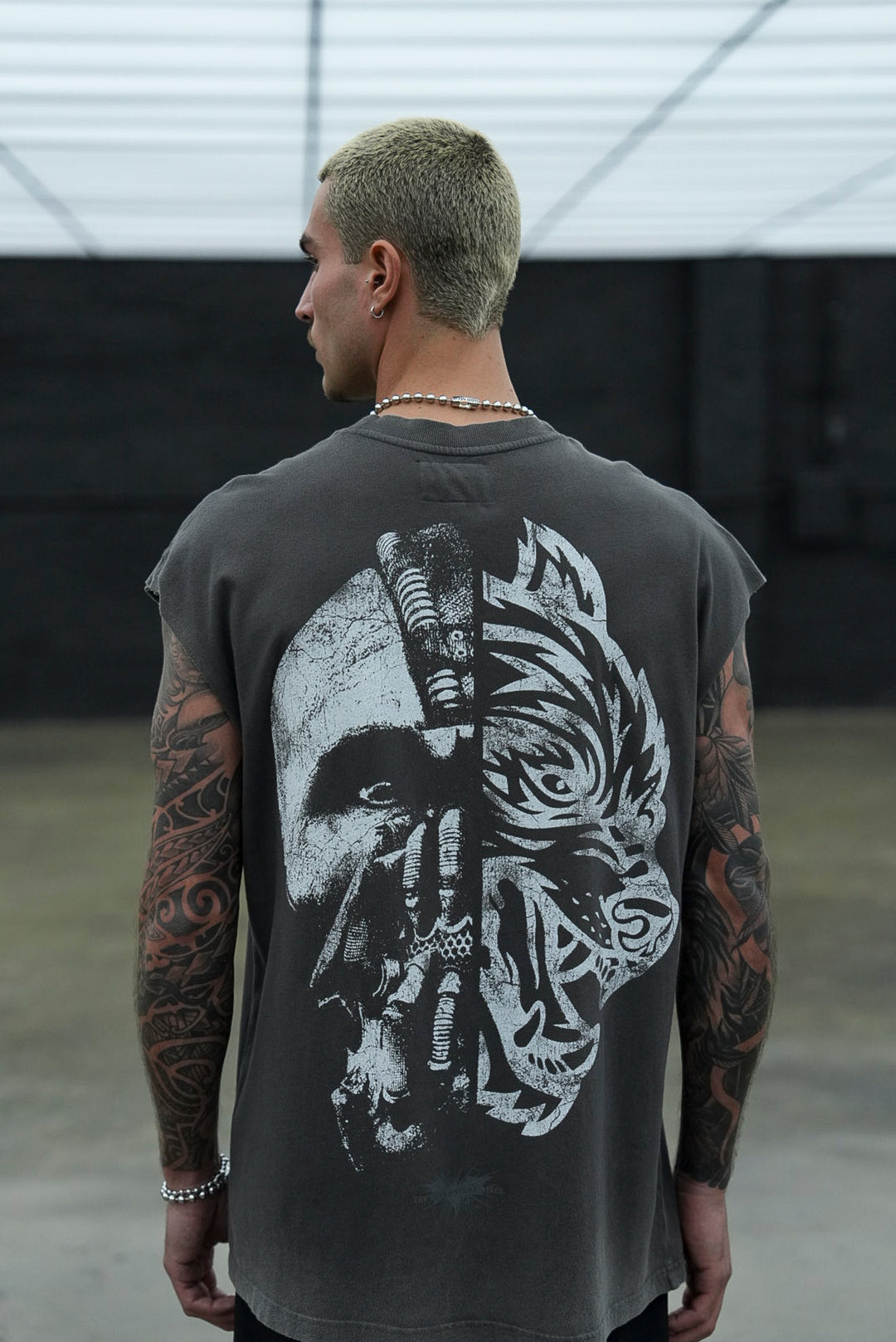 Born In It V2 "Dempsey" Muscle Tee in Wolf Gray