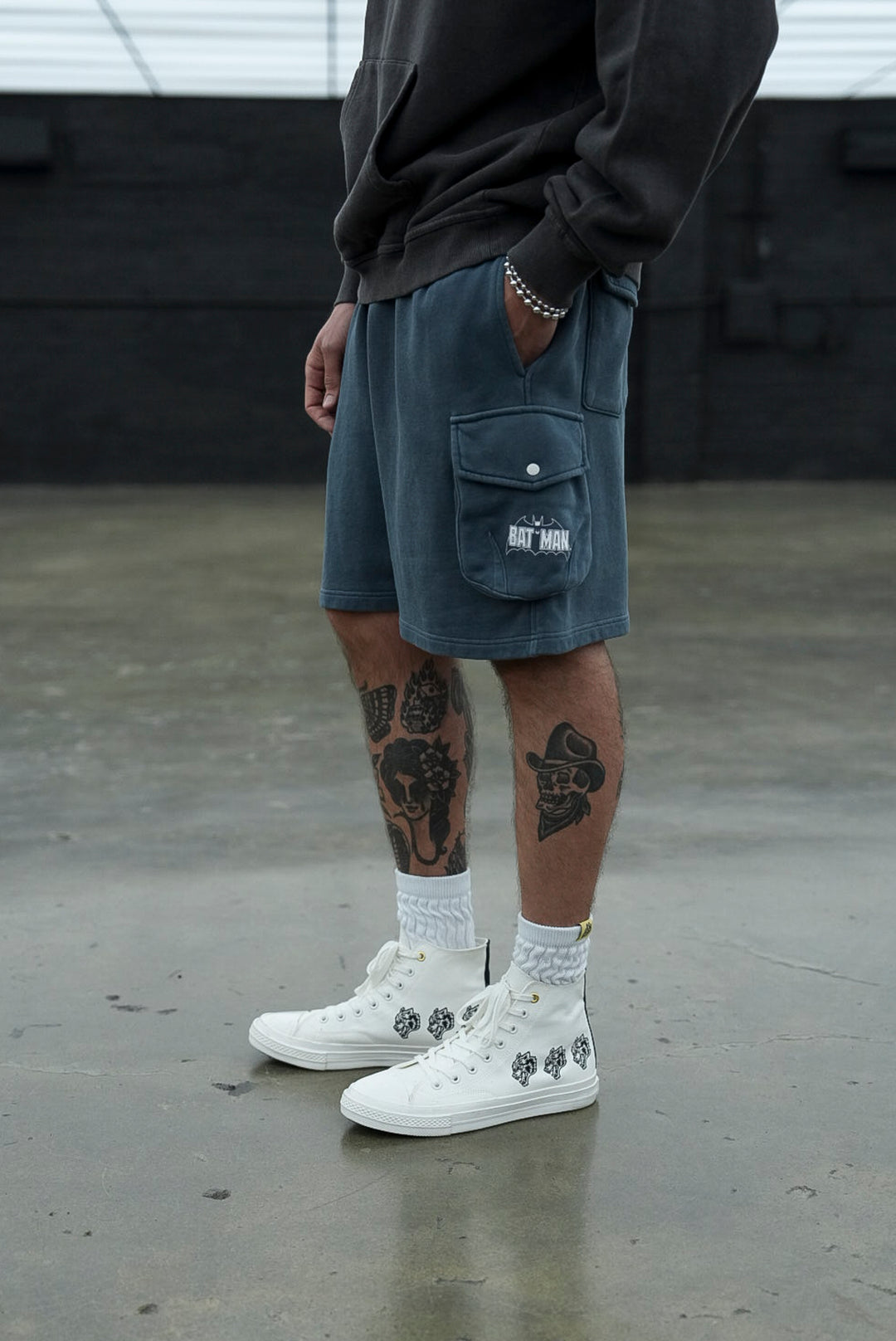 Chopper Batman Cornell Cargo Sweat Shorts in Gotham Blue