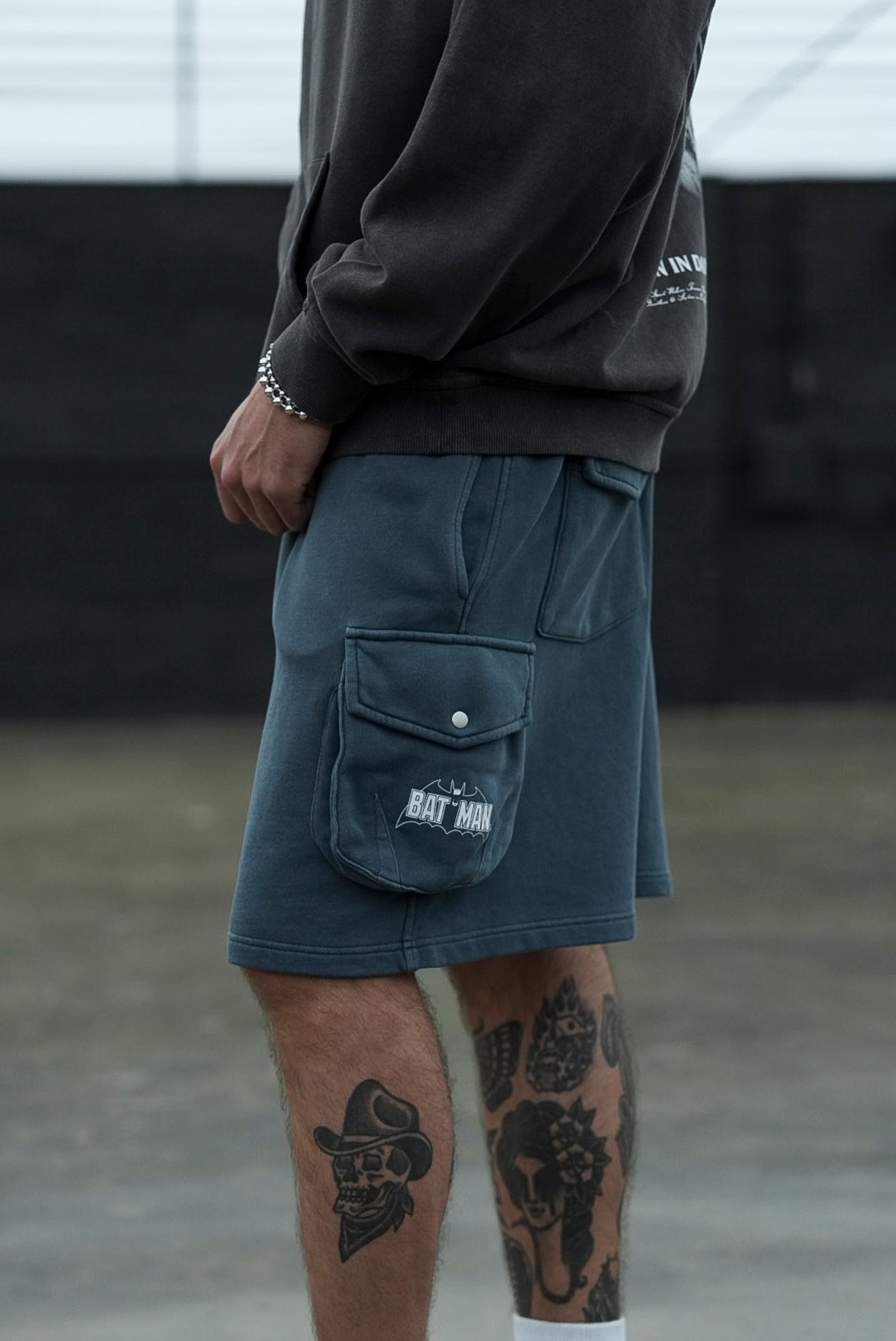 Chopper Batman Cornell Cargo Sweat Shorts in Gotham Blue