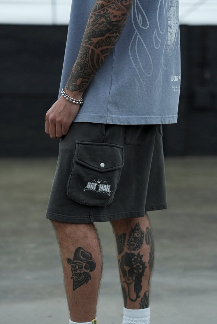 Chopper Batman Cornell Cargo Sweat Shorts in Wolf Gray