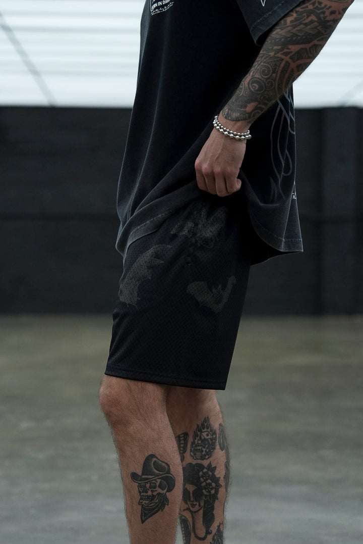 Darc Cave Mesh Shorts in Black