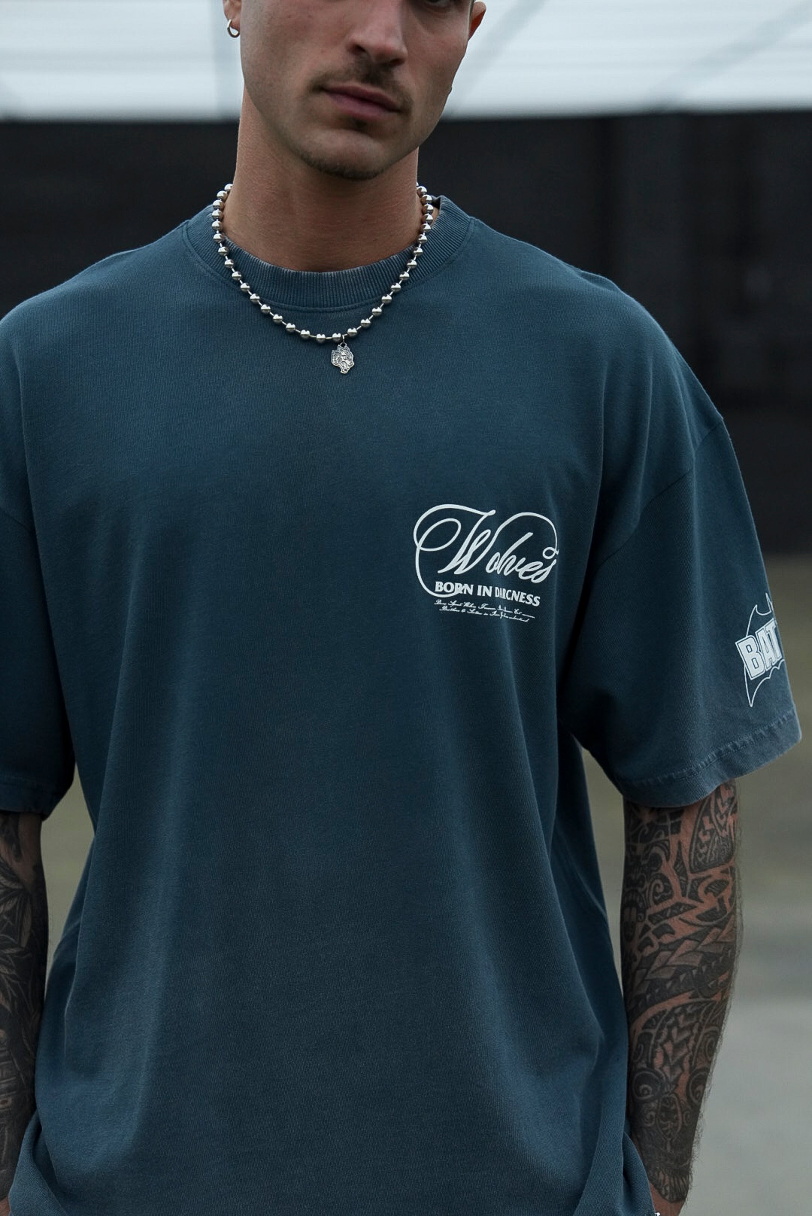 (1 Of 500) Darc Rises "Premium" Oversized Tee in Gotham Blue