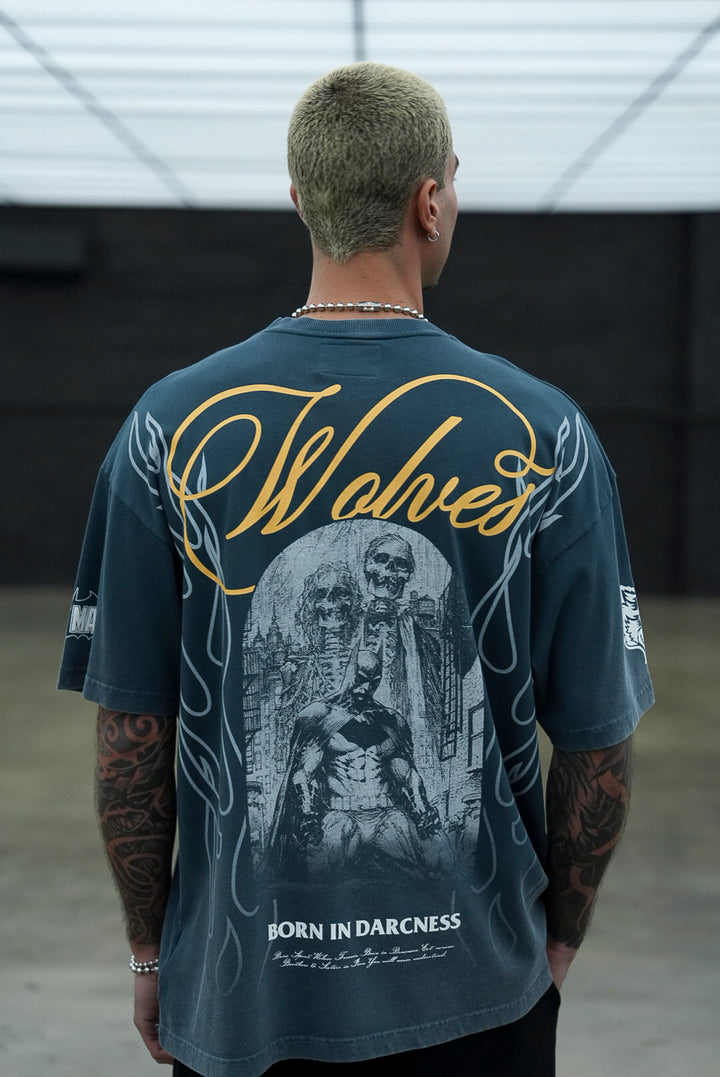 (1 Of 500) Darc Rises "Premium" Oversized Tee in Gotham Blue