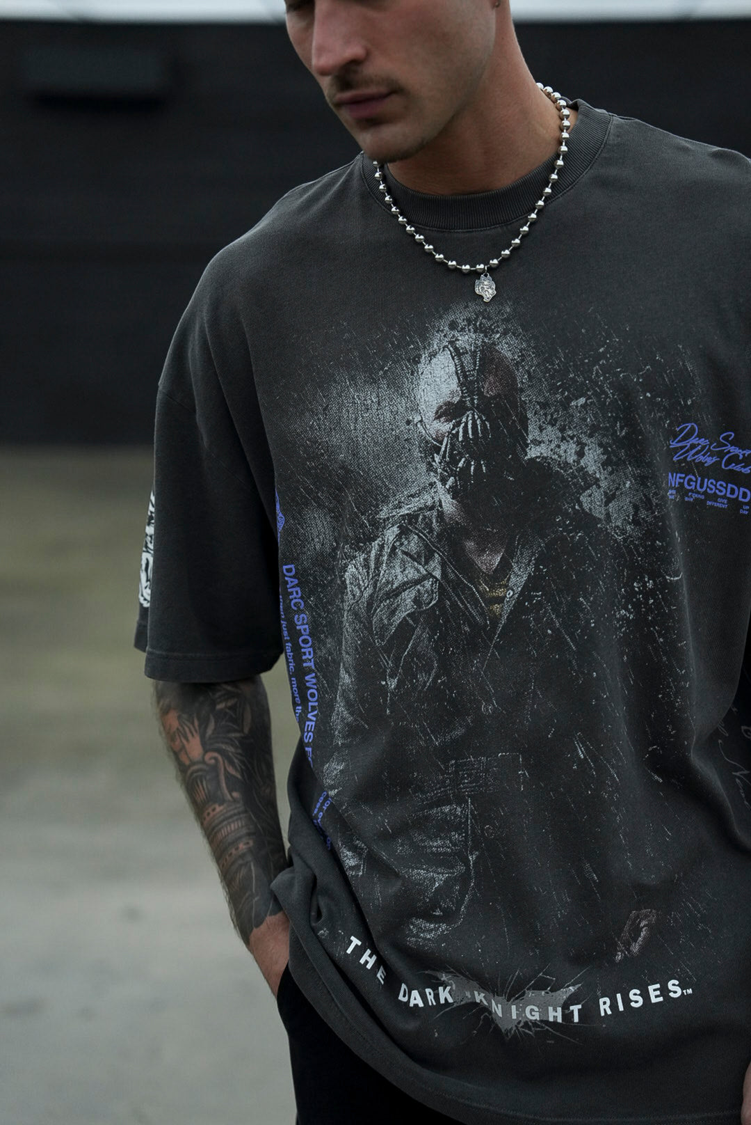 Rise Again V2 "Premium" Oversized Tee in Wolf Gray