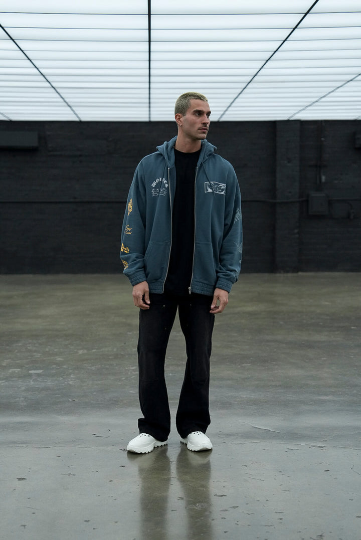 Villain "Chambers" Zip Hoodie in Gotham Blue
