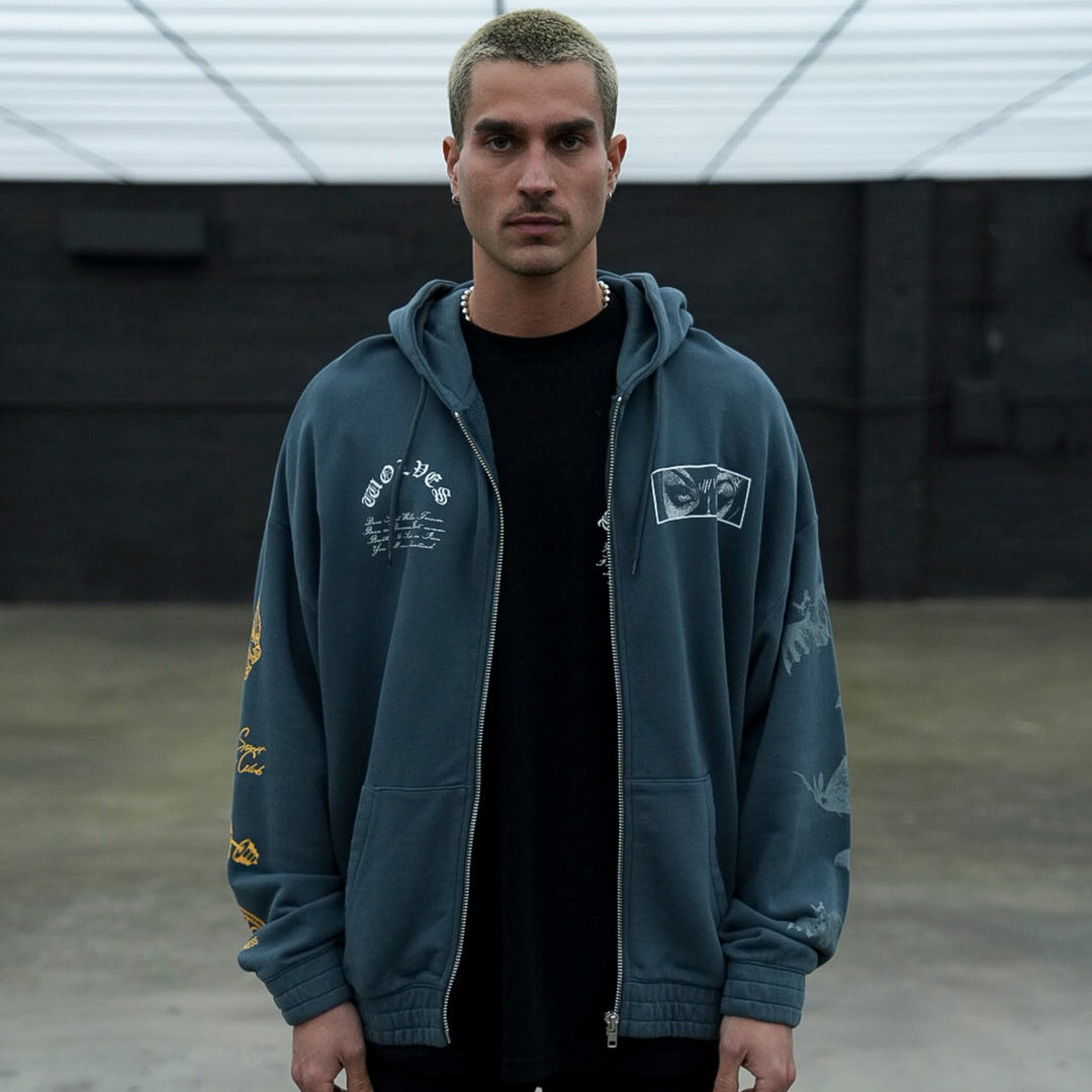 Villain "Chambers" Zip Hoodie in Gotham Blue