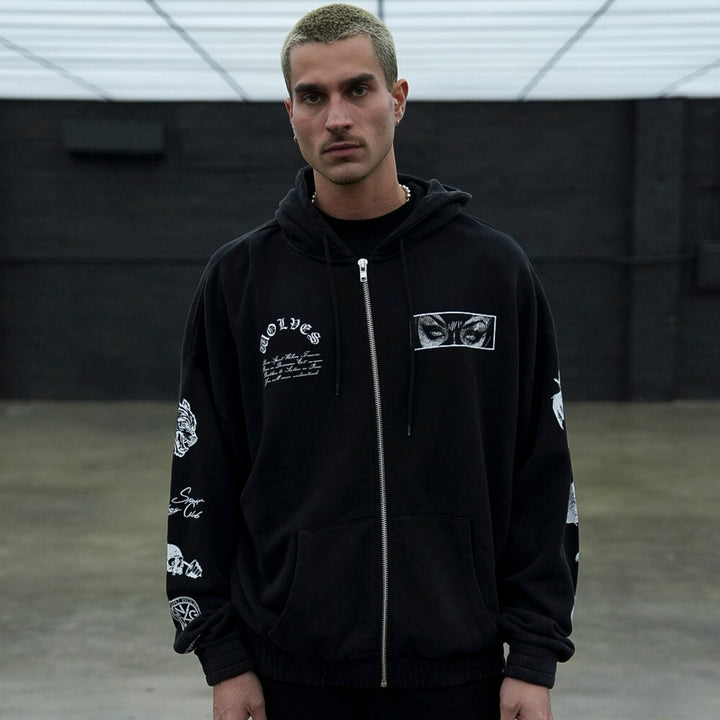 Villain "Chambers" Zip Hoodie in Black