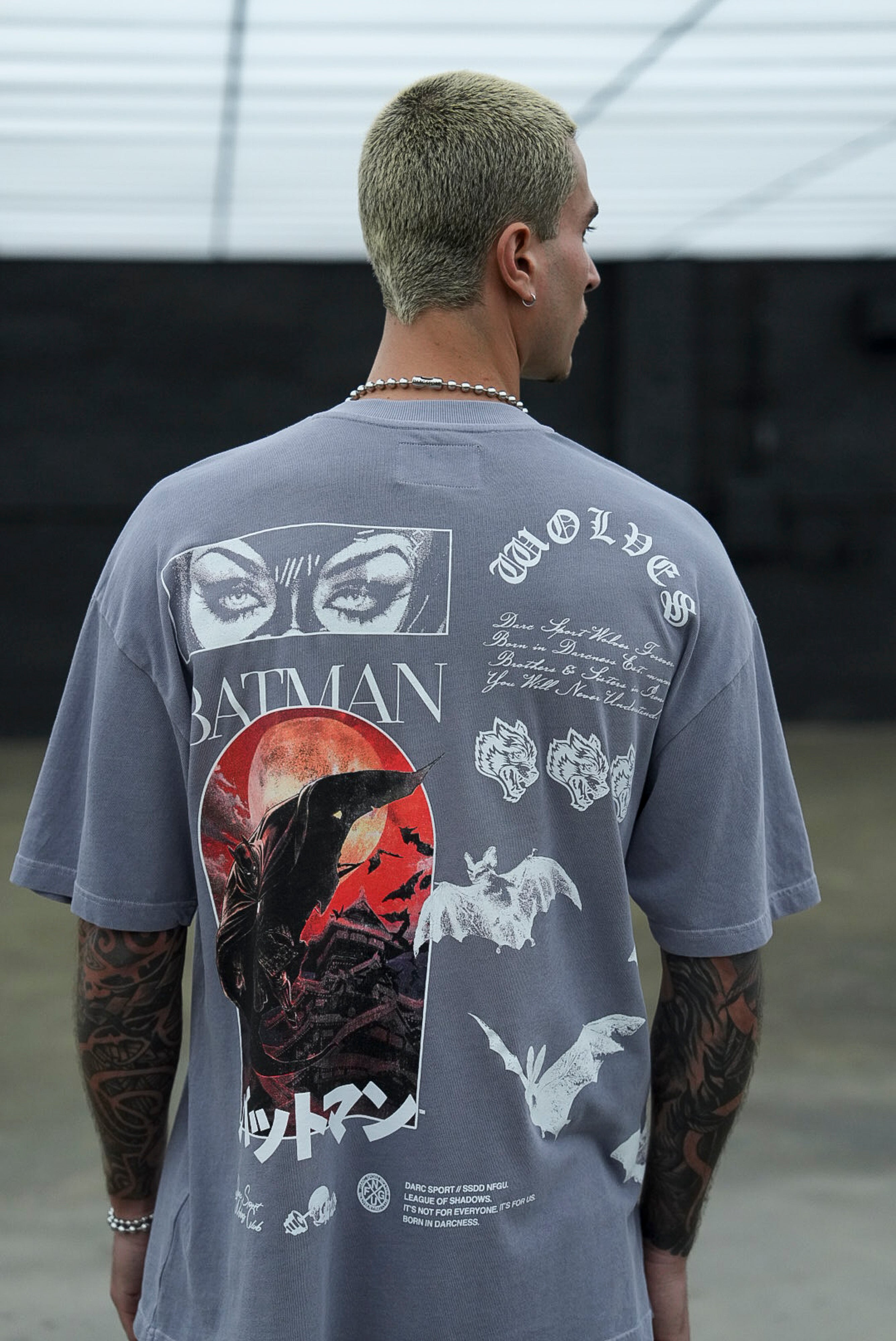 Darc Cave "Premium" Oversized Tee in Purple Stone