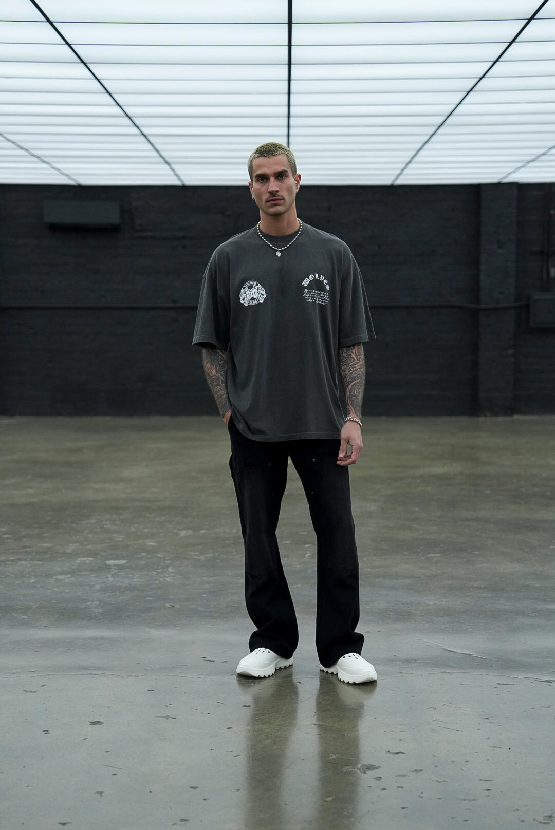 Born In It V2 "Premium" Oversized Tee in Wolf Gray