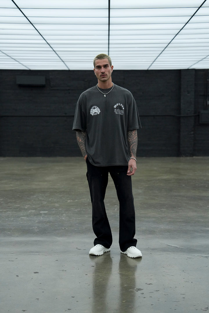 Born In It V2 "Premium" Oversized Tee in Wolf Gray