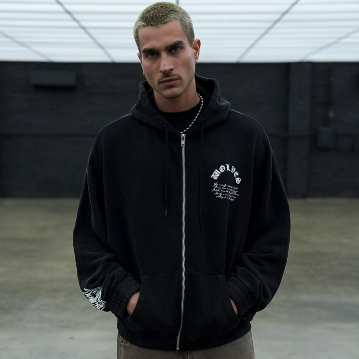 Born In It V2 "Chambers" Zip Hoodie in Black