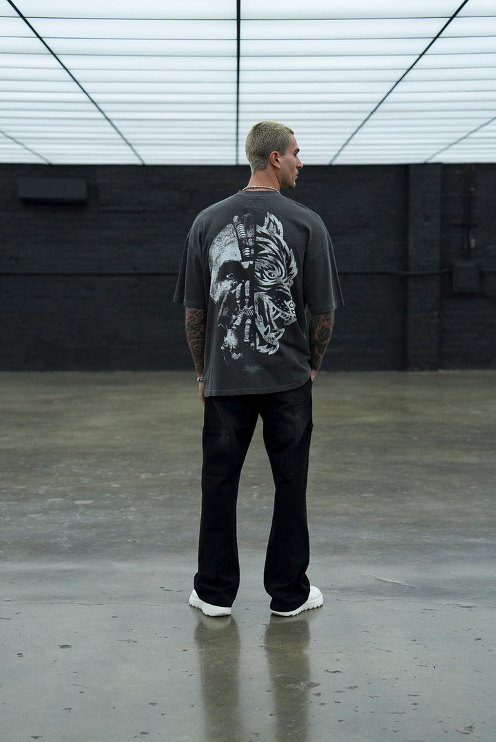 Born In It V2 "Premium" Oversized Tee in Wolf Gray