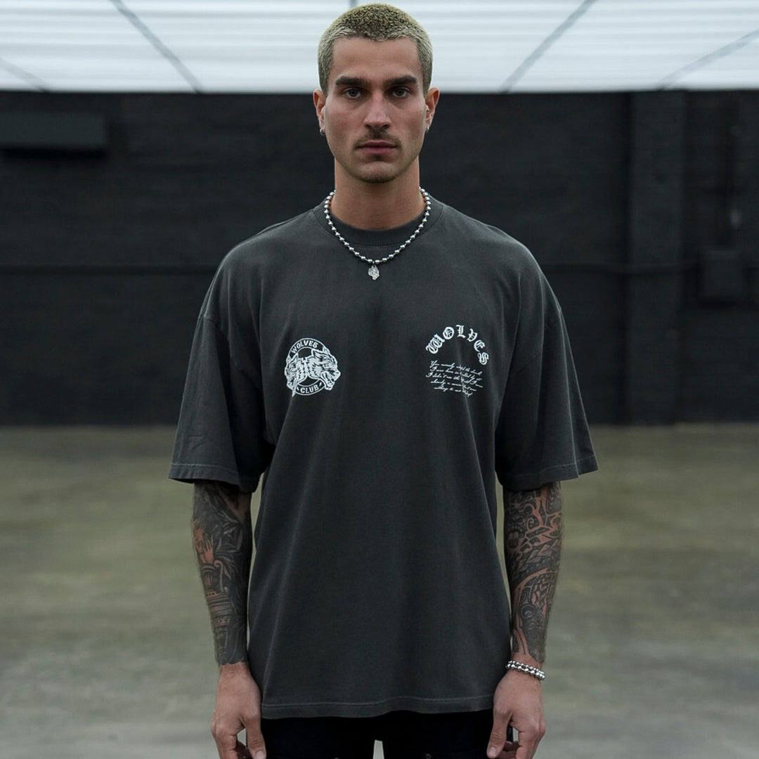 Born In It V2 "Premium" Oversized Tee in Wolf Gray