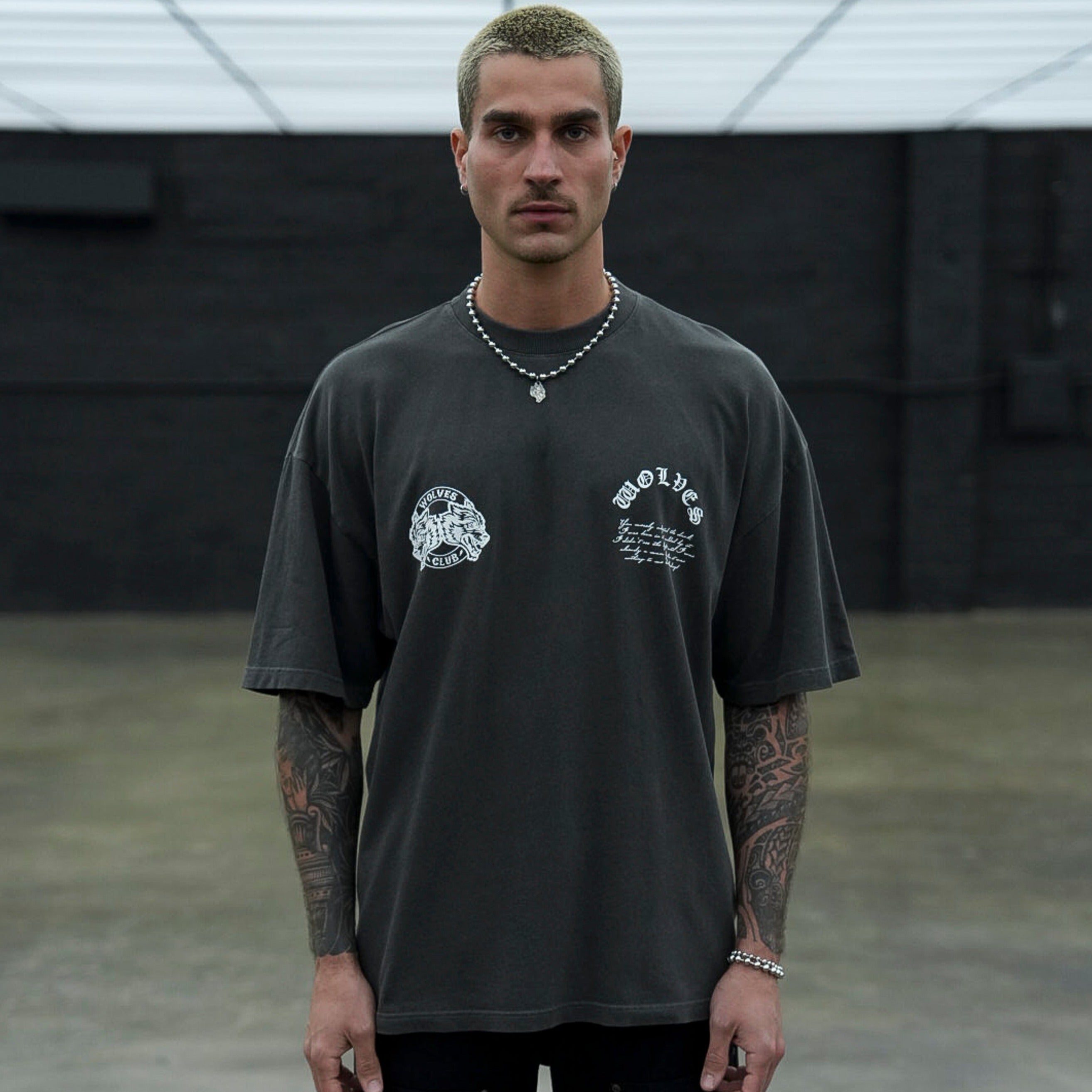 Born In It V2 "Premium" Oversized Tee in Wolf Gray