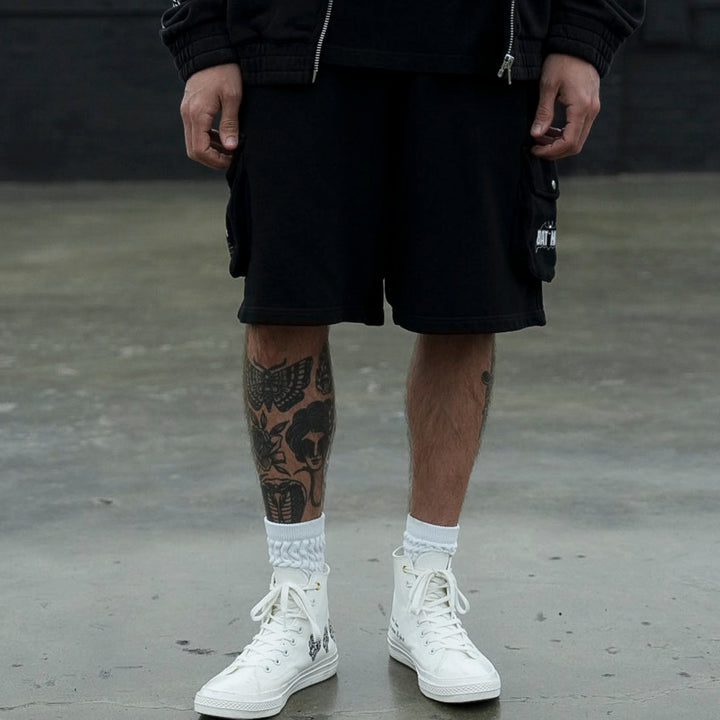 Chopper Batman Cornell Cargo Sweat Shorts in Black