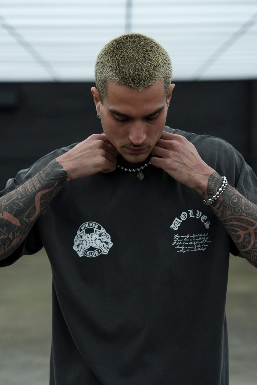 Born In It V2 "Premium" Oversized Tee in Wolf Gray