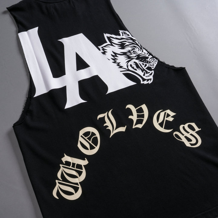 LA Wolves "Tommy" Muscle Tee in Black