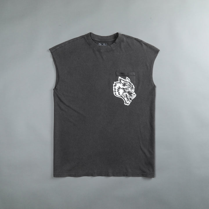 House Of Wolves "Premium Vintage" Pocket Muscle Tee in Wolf Gray