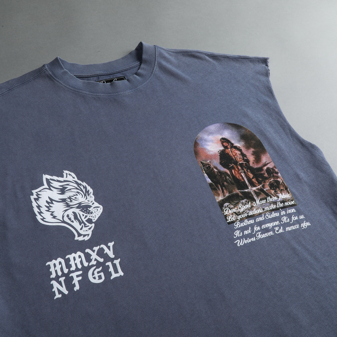 Still Standing "Premium Vintage" Muscle Tee in Norse Blue