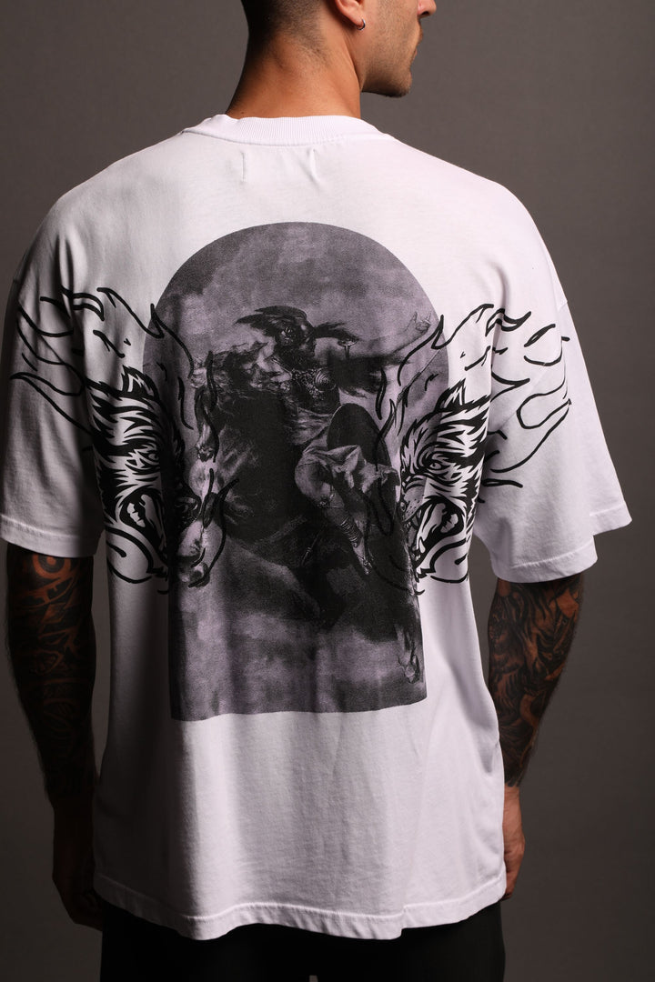 Slain Hall "Premium" Oversized Tee in White