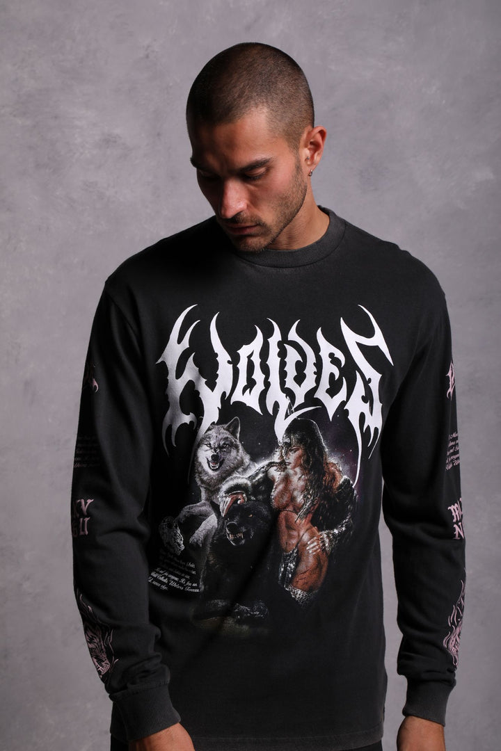 Goddess "Premium Vintage" (LS) Tee in Charcoal
