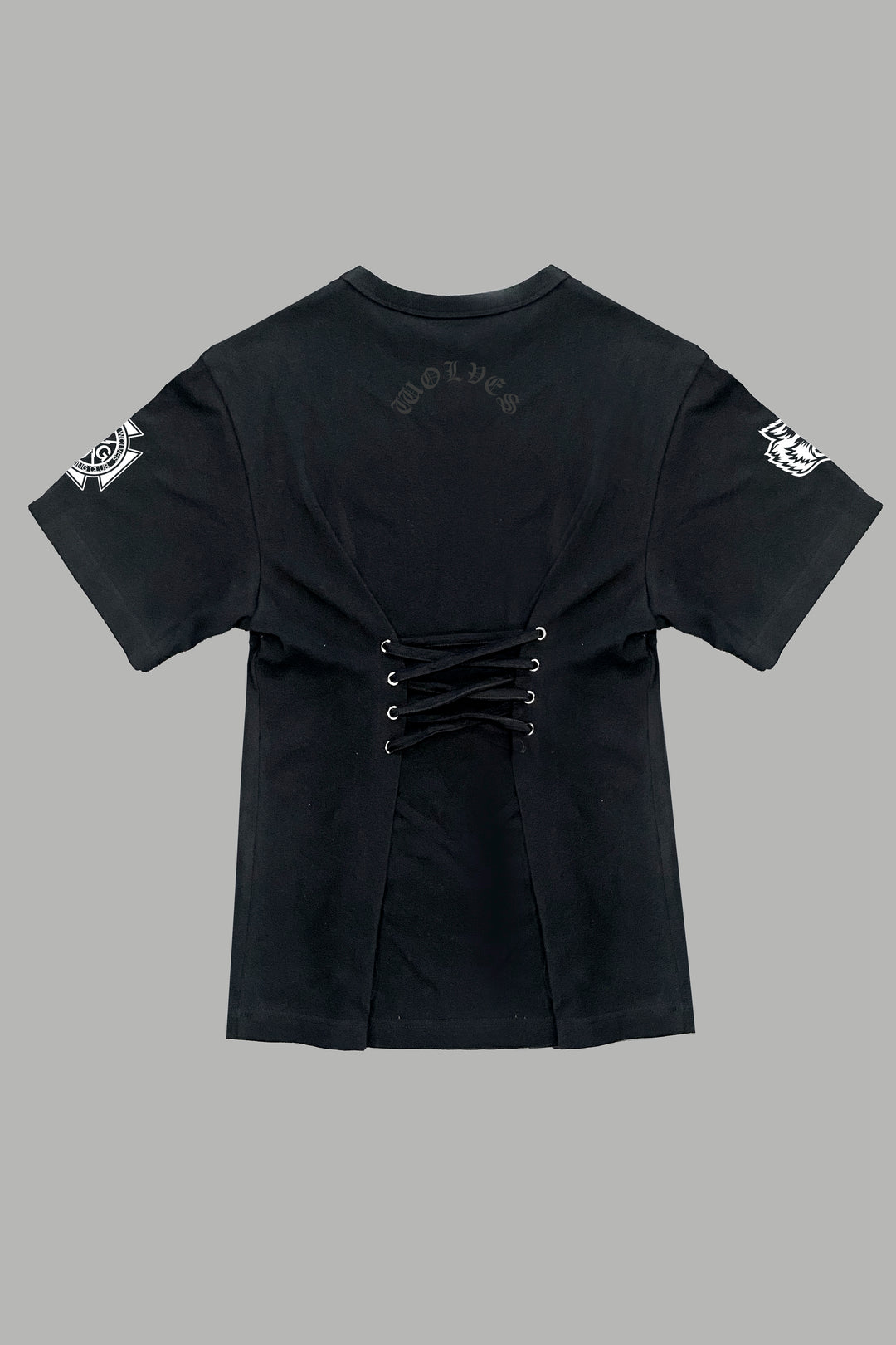 Our Clubs Oversized Lace Up Tee in Black