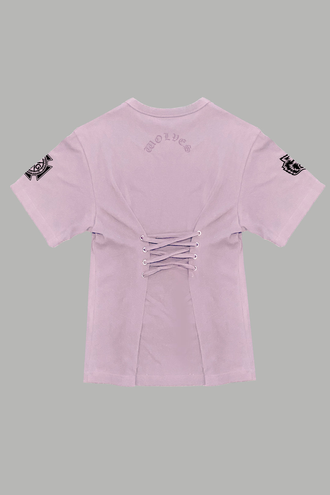 Our Clubs Oversized Lace Up Tee in Blush Pink