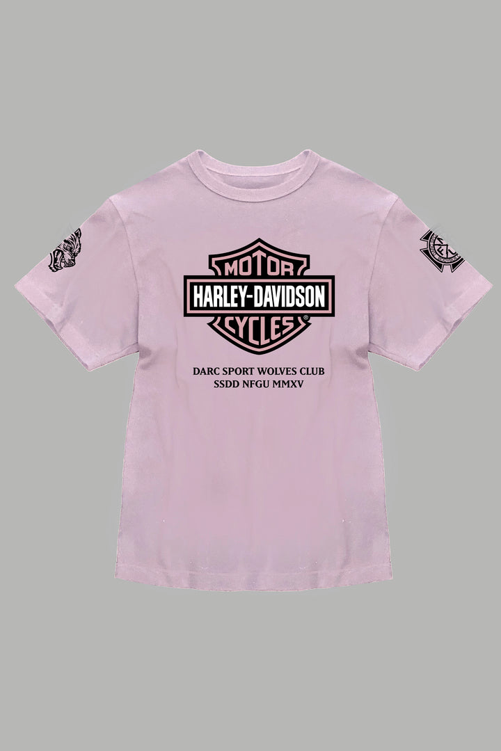 Our Clubs Oversized Lace Up Tee in Blush Pink