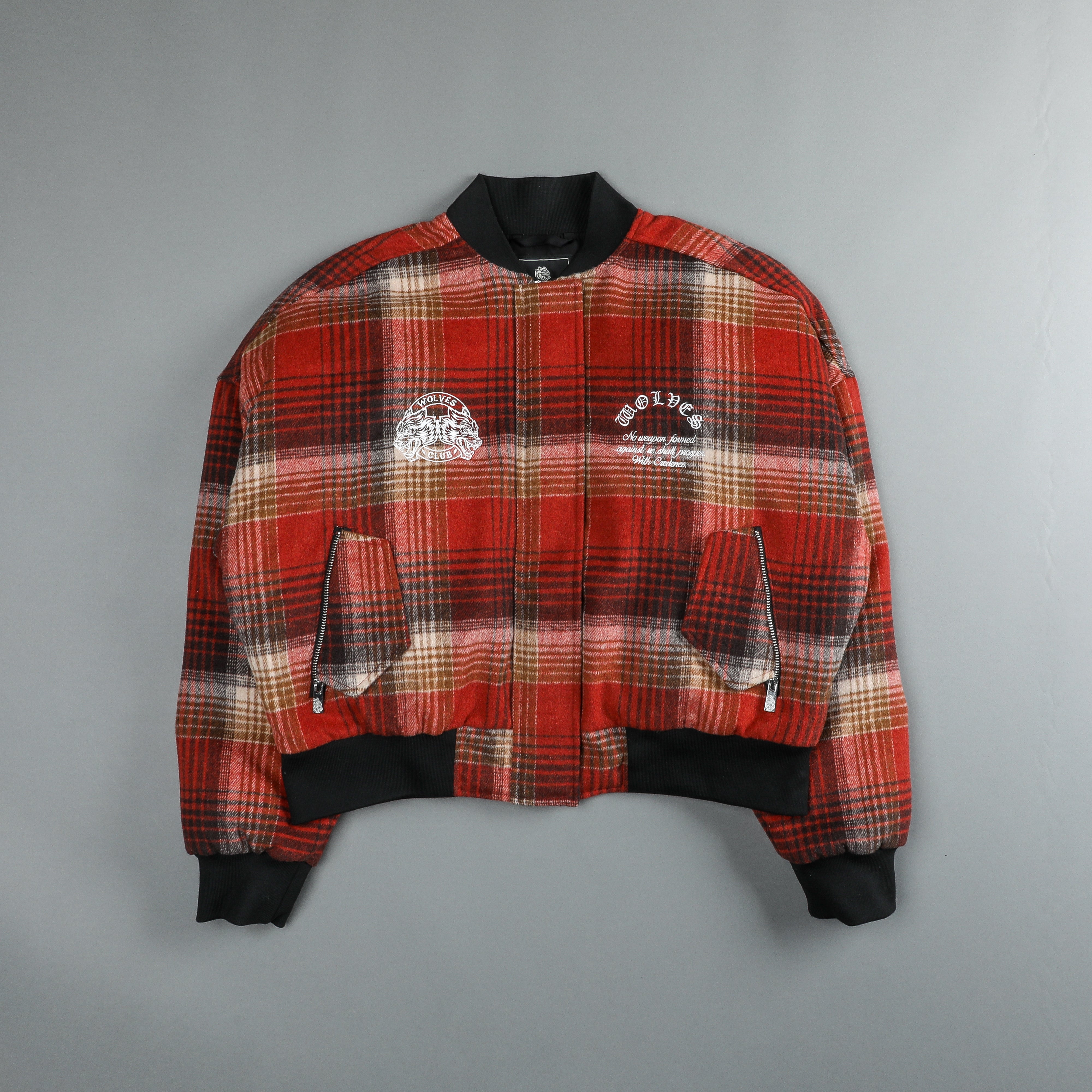 She Chopper Vicious Bomber Jacket in Brimstone Plaid