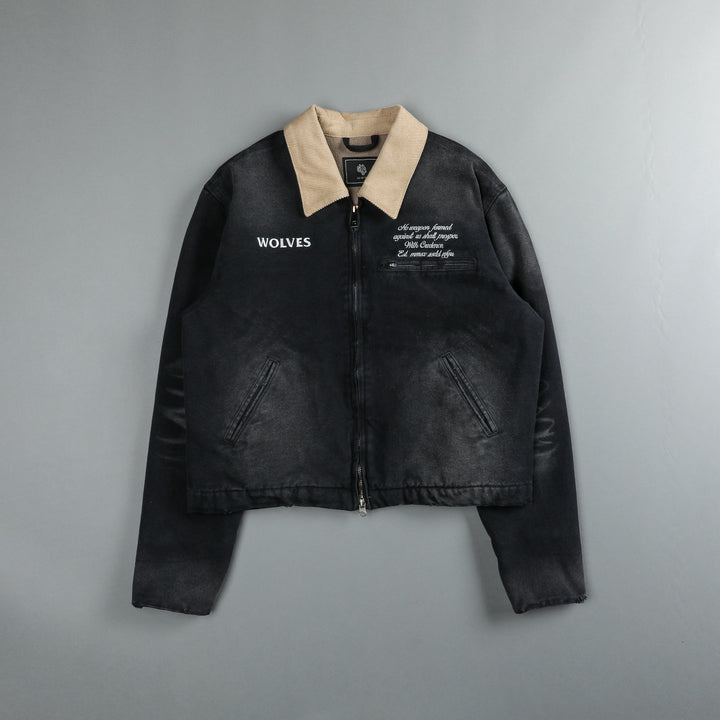 Hardcore Cropped Hard Work Jacket in Black