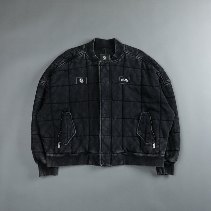 Patch Foley Bomber Jacket in Vintage Black